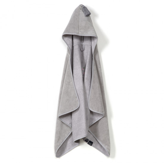 Osuška pro miminko s kapucí MOONLIGHT SWAN šedá 70x135 cm